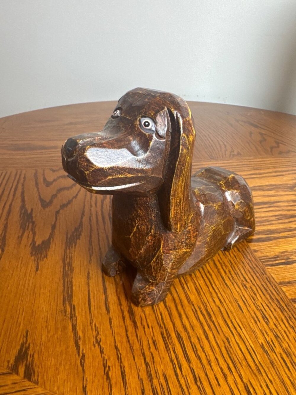 Vintage Wiener Dog Basset Hound Figurine Rustic Art Decor 6.5" Long